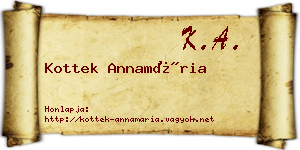Kottek Annamária névjegykártya